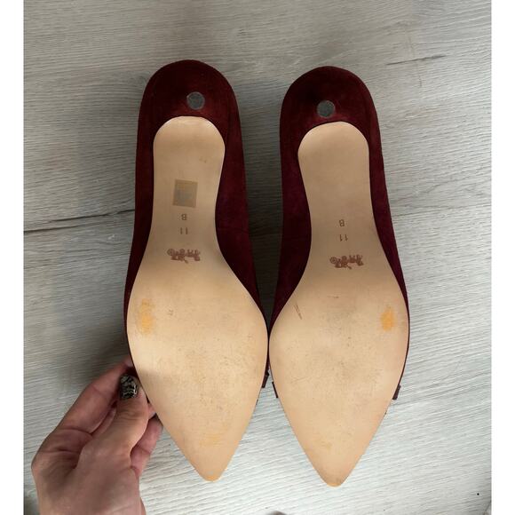 Coach Burgundy Suede Kitten Heel - Picture 4 of 4